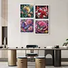 (US Local)4pcs/set Butterfly Flower-Special Shaped Diamond Painting Kit(40x40cm)