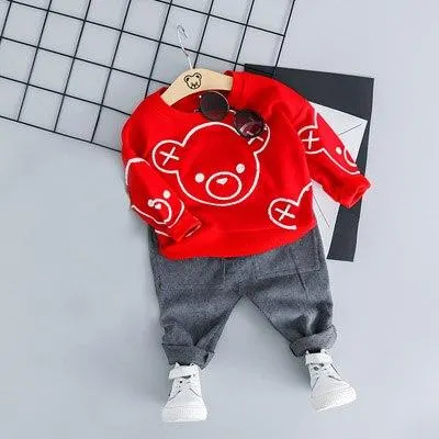 Spring Infant Clothes Sets Baby Boys Girls Clothing Set Children T Shirt Dress Long Sleeves Brother Sister Clothes Suits