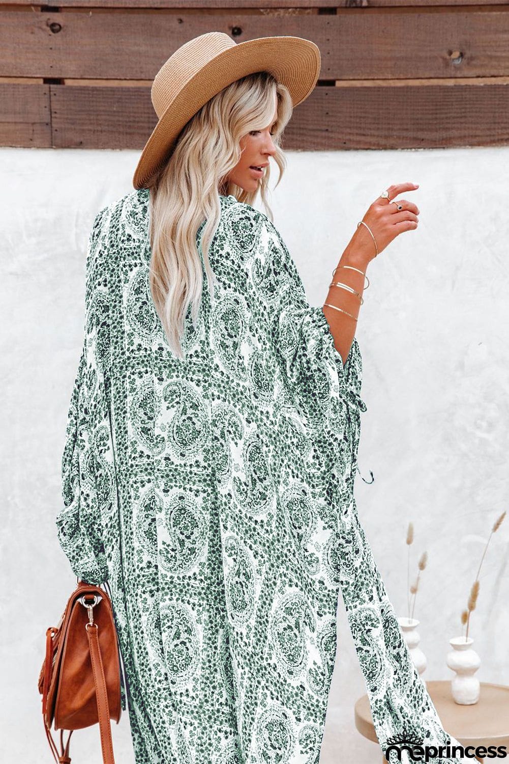 Dolman Sleeves Printed Kimono