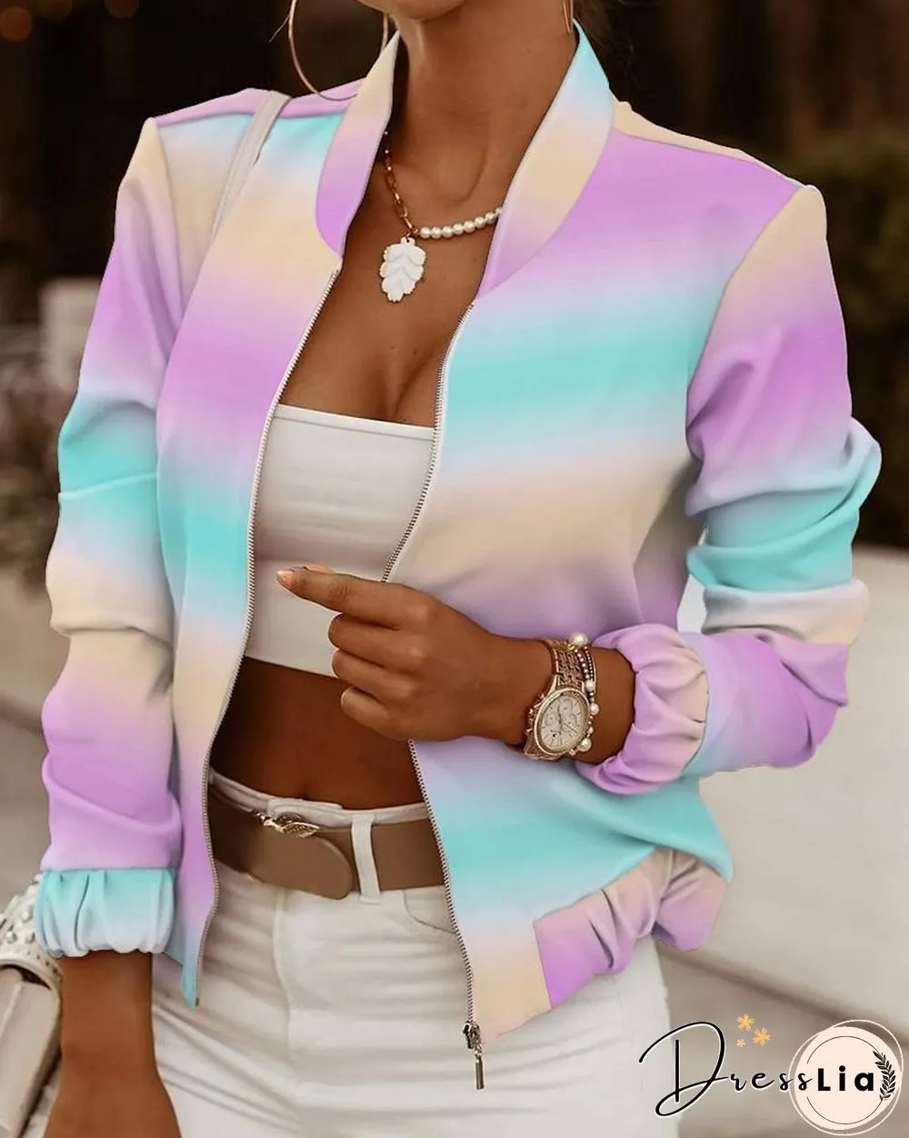 Lapel Slim Printed Suit Coat