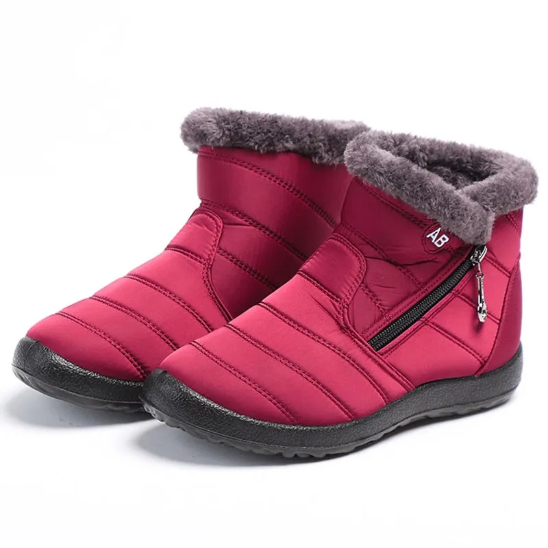 Winter Short Boots Women Ankle Boots Cotton Fabric Femmes Bottes Plush Shoes Ladies Booties Waterproof Shoes Botas Femininas