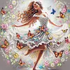 The Girl Dancing With Butterflies-Partial Special Shaped Diamond painting 30*30CM