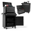 [US Local Warehouse] Large Detachable Toolbox with Double Door & Wheels Sliding Drawers Tool Chest Large Capacity Mechanic Tool Storage Box Metal Tool Cart for Garage Tool Room