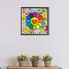 >SALE<5D DIY Full Round Drill Partial AB Diamond Painting Happy Flower Decor 50x50cm