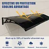 [US Local Warehouse] Awning for Door Entrance 118x39 Inch Rain & Snow Protection Window Awning Door Canopy with Aluminum Alloy Bracket Overhead Modern Polycarbonate Cover for Patio/Porch/Deck