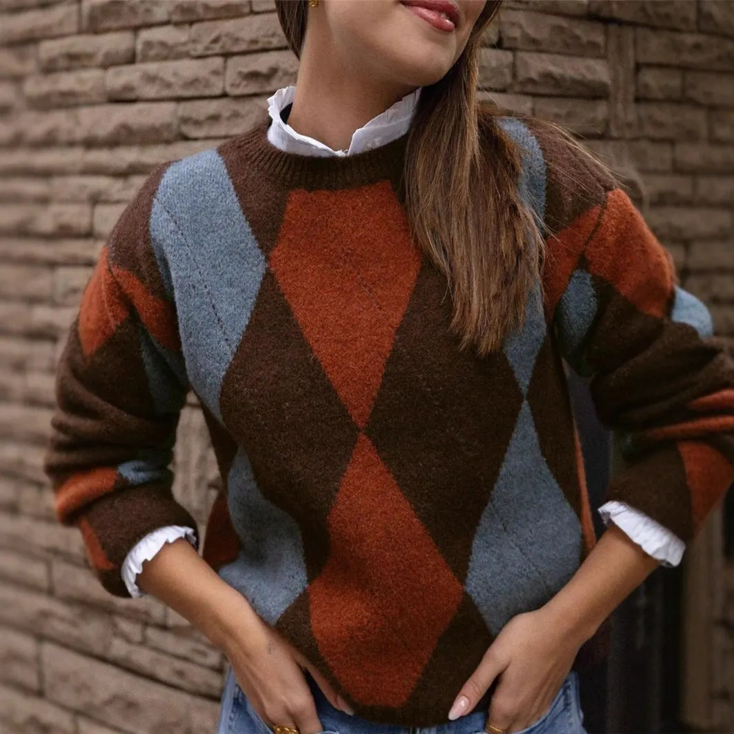 Athvotar Athvotar Autumn And Winter New V Collar Wear Loose Lazy Breeze Knitted Sweater Skirt