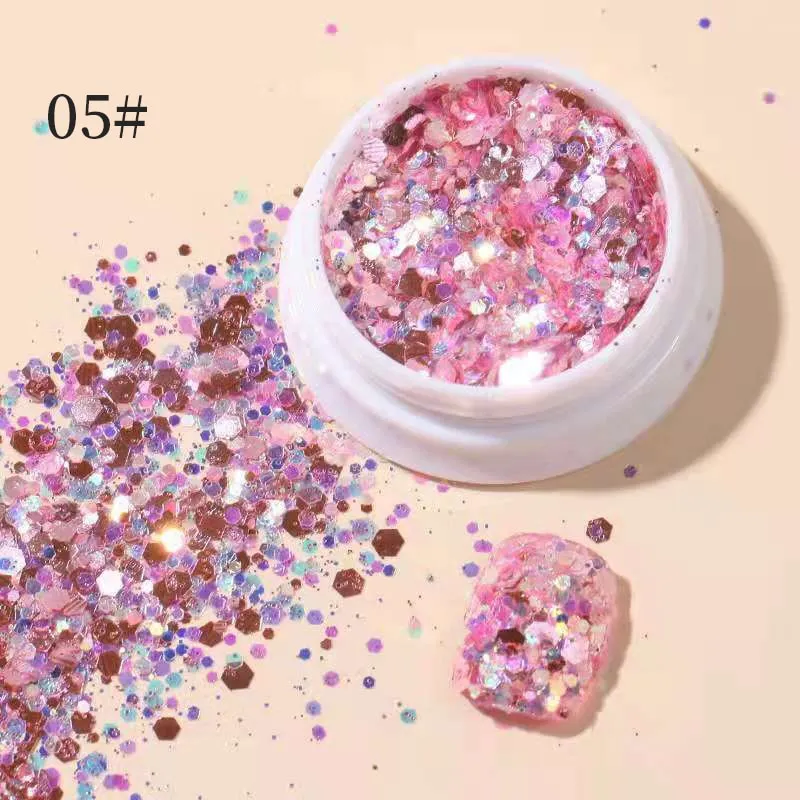 Iridescent 3D Ultrathin Sequins Nail Glitter Flakes Slices Purple White Sparkly DIY Tips Dazzling Paillette Nail Art Decorations