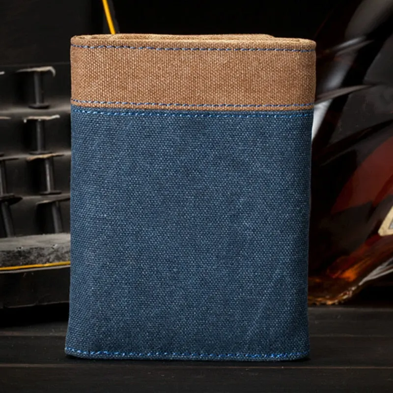 Retro Men's Wallet Business ID Card Holders Purse Small Leather Card Wallets Short Bifold Wallet for Men Slim Purses Male Wallet