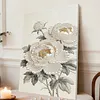 White Flowers DIY Pearl Painting Kit with Frame 30x40cm Pearl Gem Paintings Picture Arts Craft for Adults Beginners Gift Home Wall Decor