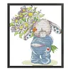 Bunny Flowers-14CT Stamped Cross Stitch Kit(28x32cm)