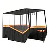 [US Local Warehouse] Fits 6-Person Golf Cart Rain Cover with Transparent Windshield & Reflective Strips 600D Waterproof Oxford Fabric Outdoor Golf Cart Protector Compatible with Club Car & for EZGO