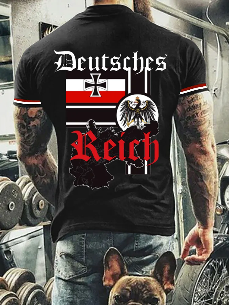Deutsches Reich bedrucktes Kurzarm-T-Shirt f&uuml;r M&auml;nner