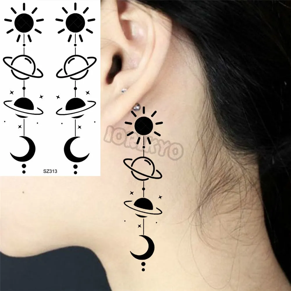 Colorful Dinosaur Temporary Tattoos For Kids Girls Rose Flower Lavender Hummingbird Fake Tattoo Sticker Forearm Neck Tatoos Show