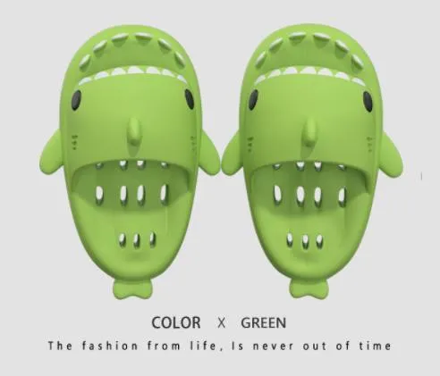 Size 46 47 Parent Child Lovely Shark Slippers Men Women&lsquo;S Bathroom Water Leakage Quick Drying Hollow Out Non Slip Home Slippers