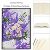 (US Local)5D DIY Flower Diamond Art Painting Notebook Kit Crystal Notepad Sketchbook Gifts