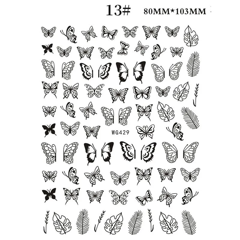1 Sheet Christmas 5D Nail Stickers Gold And Sliver Snowflakes Transfer Nail Decals Slider Decoration For Manicuries