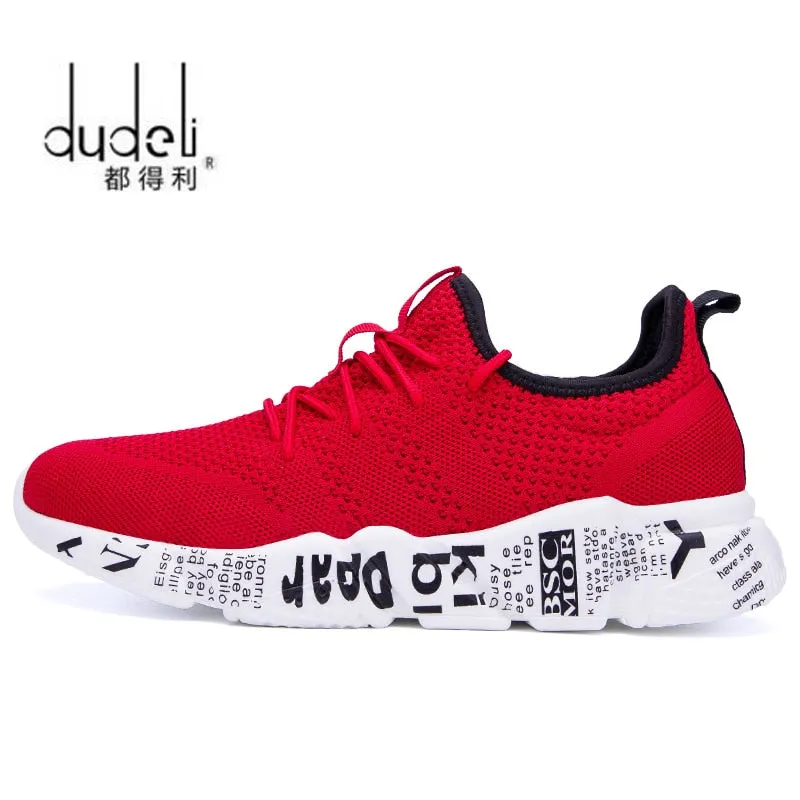 Men Damping Vulcanize Shoes Male Letters Design Mesh Sneakers Male Outdoor Walking Shoes Tenis Lace Up Vulcanize Zapatos Size 48