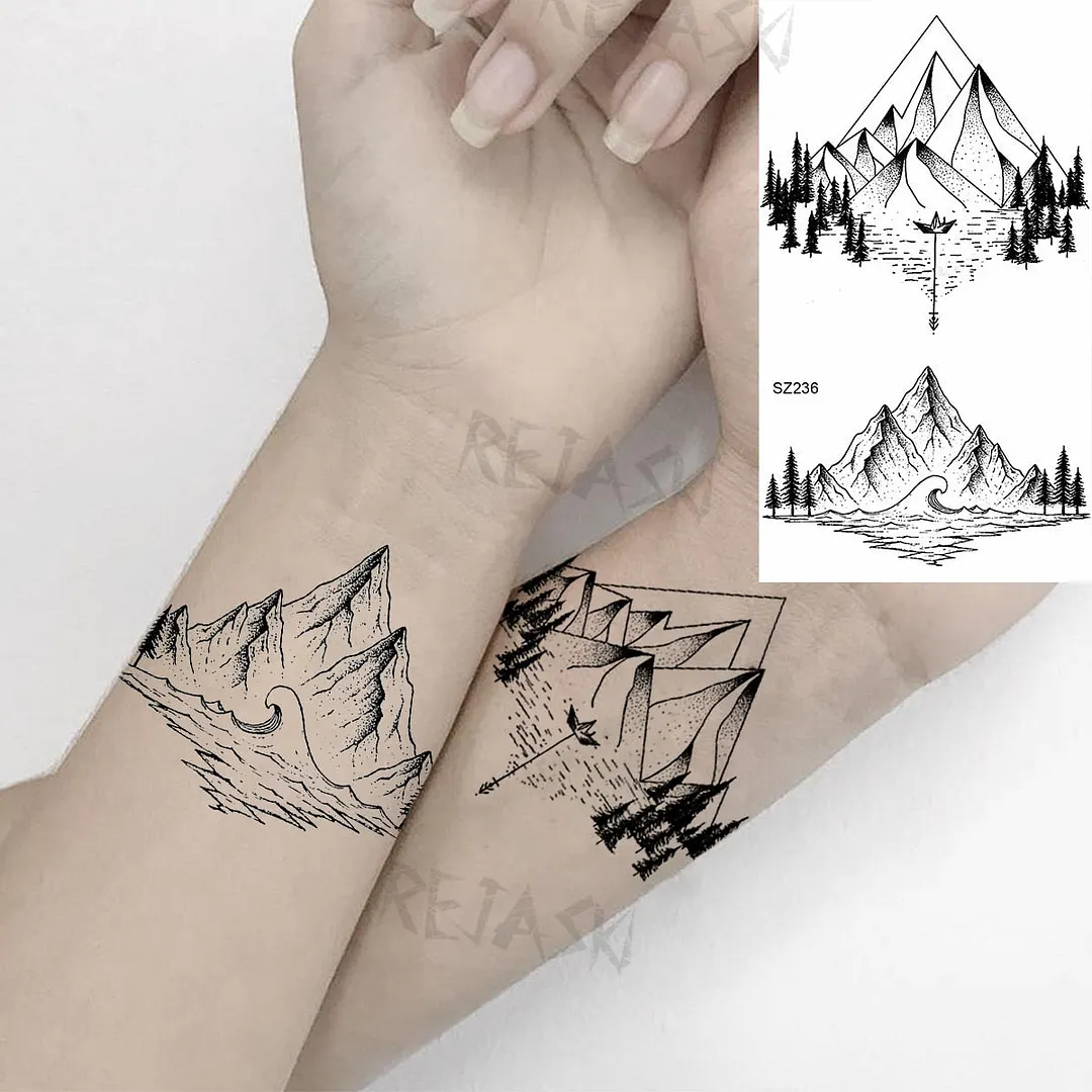 Small Henna Lotus Sexy Back Temporary Tattoos For Women Adult Feather Dandelion Fake Tattoo Body Art Waterproof Tatoos Sticker