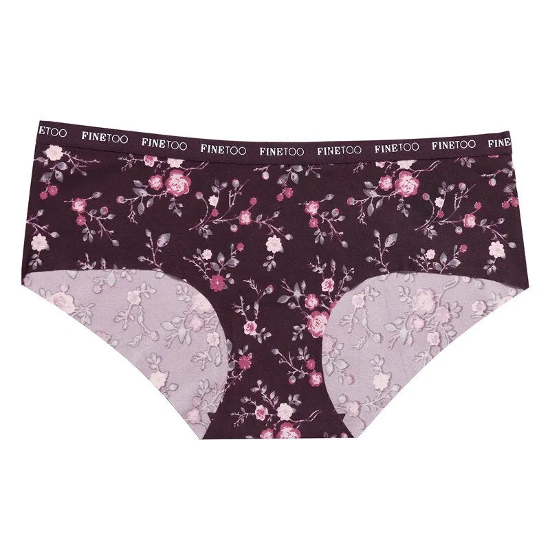 FINETOO Seamless Panties Women Rose Printing Underwear Fashion Letter Panty Ladies Briefs Underpants S-XL Female Briefs Lingerie