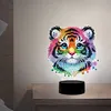 (US Local)Animal Diamond Painting Night Light Diamond Art Lamp Home Decoration (Tiger)