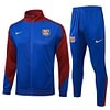 Joyfball 2024/2025 Barcelona Long Zipped Jacket Blue Football Jersey 1:1 Thai Quality