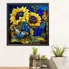 Sunflower Glass Painting-Paint by Numbers Acrylic Painting 40*40CM