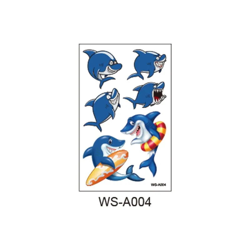 New children's shark tattoo stickers cute animal party cartoon reward children's arm temporary tattoo stickers