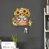 (US Local)Wooden Special Shape Cat 2 Hooks Diamond Painting Hook Rail for Wall Cabinet