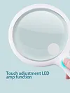 3X/10X Handheld Magnifying Glass with 20 LED Light Rechargeable for Seniors Read