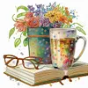 >SALE<DIY Partial Special Shaped Drill Diamond Painting Simple Book Coffee 40x40cm