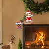 (US Local)DIY Xmas Diamond Painting Wooden Door Decoration for Feiend Gifts (Santa Puppy)