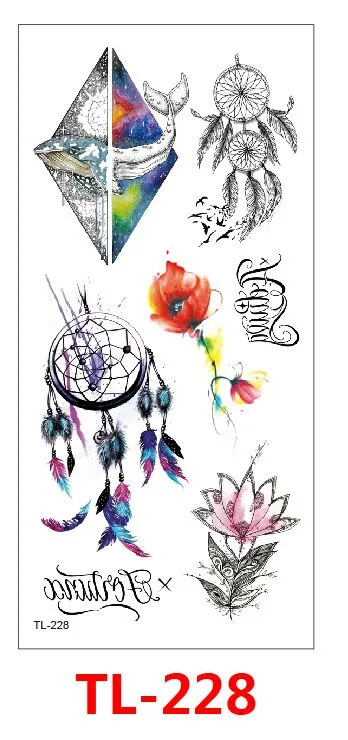 Waterproof Temporary Tattoo Sticker Mermaids Animals Flowers Designs Tattoos Body Art Arm Fake Tatoo Women Men
