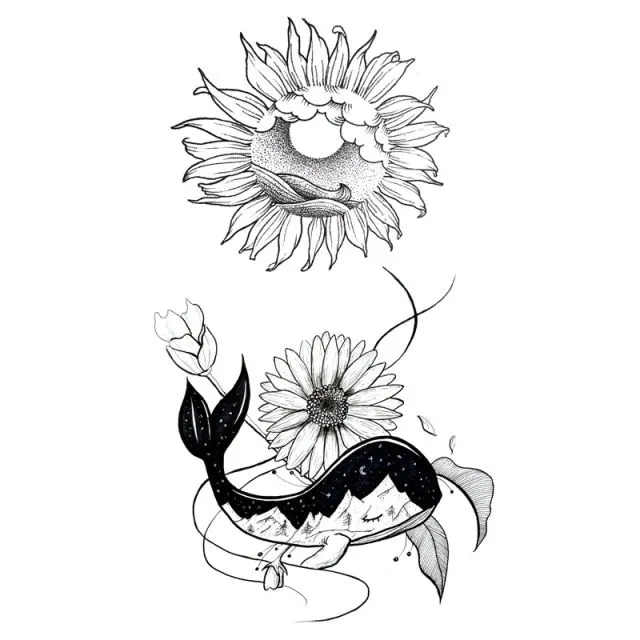 Waterproof Temporary Tattoo Stickers Butterfly Tiger Feather  Design Tattoo Children Black Body Art Fake Tattoos for Men Women
