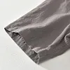 Chemise en lin &agrave; col en V et manches courtes pour hommes