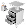 [US Local Warehouse] Medical Cart with 3 Drawers & 4 Wheels & 1 Top Tray Rolling Cart 66 LBS Load Salon Trolley for Hospital Office Bedroom Clinic