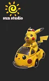 Small & Big Scale Pikachu with Pikachu Car - Pokemon Resin Statue - sun Studio