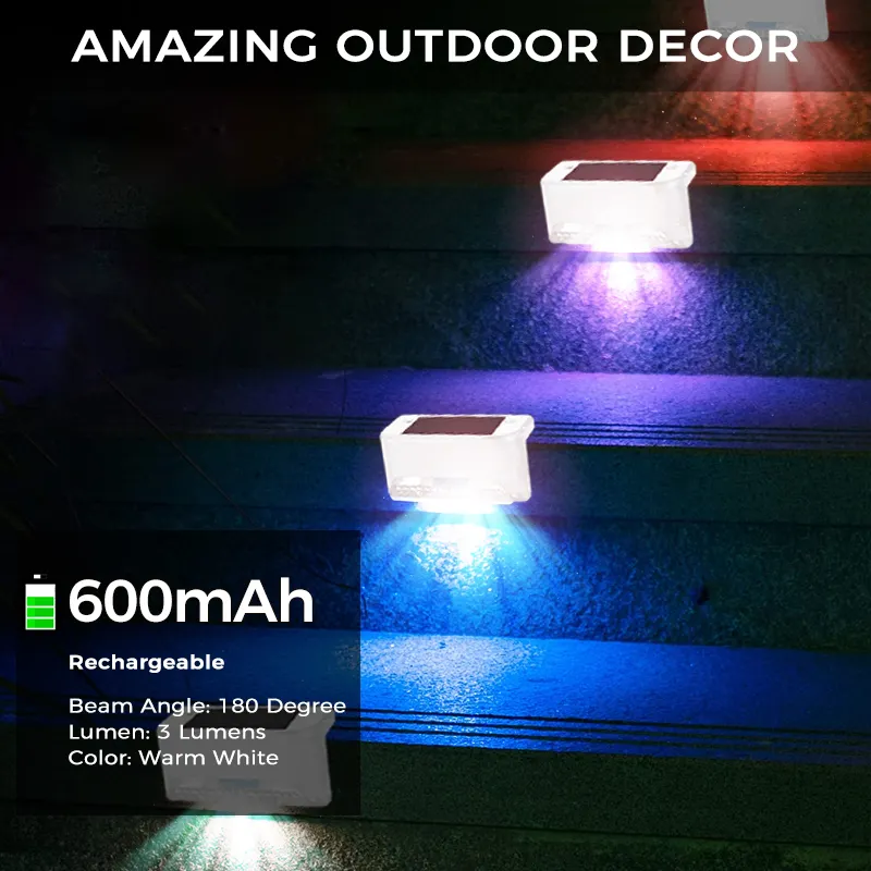SAKER&reg; Solar Deck Lights Outdoor 4 Pack