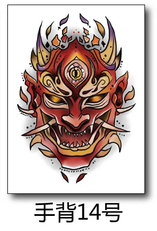 Waterproof Temporary Tattoo Sticker Satan Lucifer Circle Steering Fake Tatto Flash Tatoo Hand back Art Tattoos for Boy Women Men