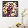 >SALE<5D DIY Full Round Drill Diamond Painting Stained Glass Owl Home Decor 30x30cm