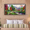 (Big Size)[Brand]Landscape - 14CT Stamped Cross Stitch - 103*52cm - Natural