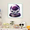 Purple Rose-11CT Stamped Cross Stitch 50*50cm/19.69*19.69in