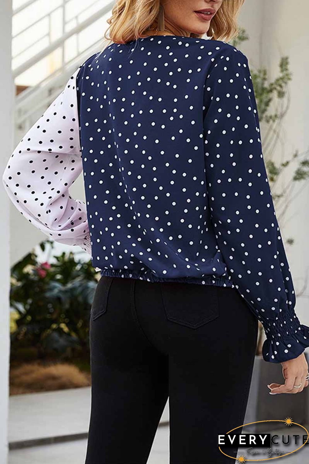 Polka Dot V- Neck Shirt