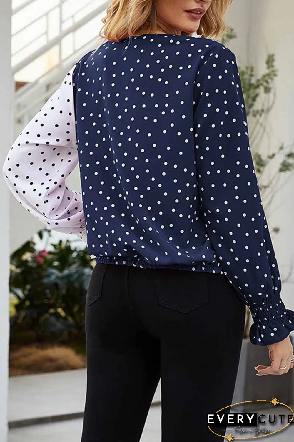 Polka Dot V- Neck Shirt
