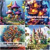 4 Pcs Mushroom Forest Coloring Book Set Mindfulness Art Books for Adults 