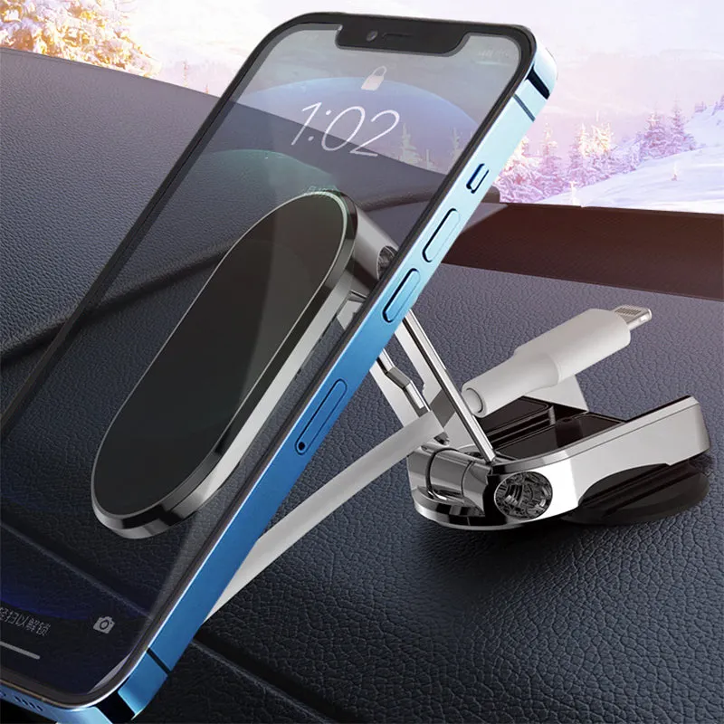 Car magnetic mobile phone navigation bracket 
