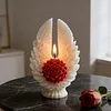 3D Angel Wing Flower Mould Silicone Wave Spiral Candle Mould Reusable Easy To Demold for Candles Soaps Crafts DIY Home Decor (Symmetrical)