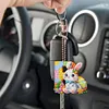 (US Local)PET Double Sided Special Shaped Easter Alphabet DIY Diamond Painting Keychain