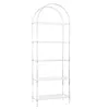 [US Local Warehouse] 5-Tier Acrylic Arched Bookshelf Modern Style Clear Bookcase Open Display Bookshelf for Home Office Living Room Kitchen Bedroom 11.81x23.62x65.35in Easy Assembly