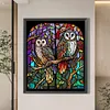 （Big Size)Owl Glass Painting-Paint by Numbers Acrylic Painting 50*60CM