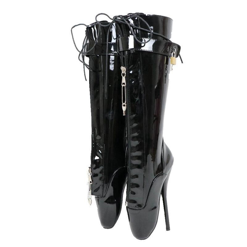 GOOSHOE Black Knee High Boots Women Ballet Stilettos High Heels Custom Wide Fit Boots Womens Eu Size 44s